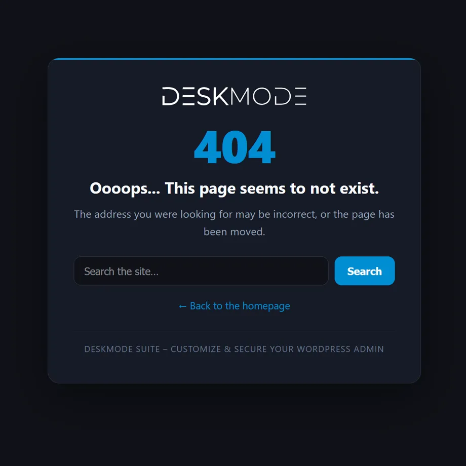 WordPress custom 404 page