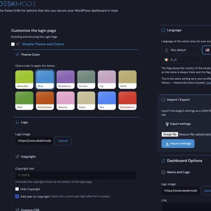 Deskmode main screen