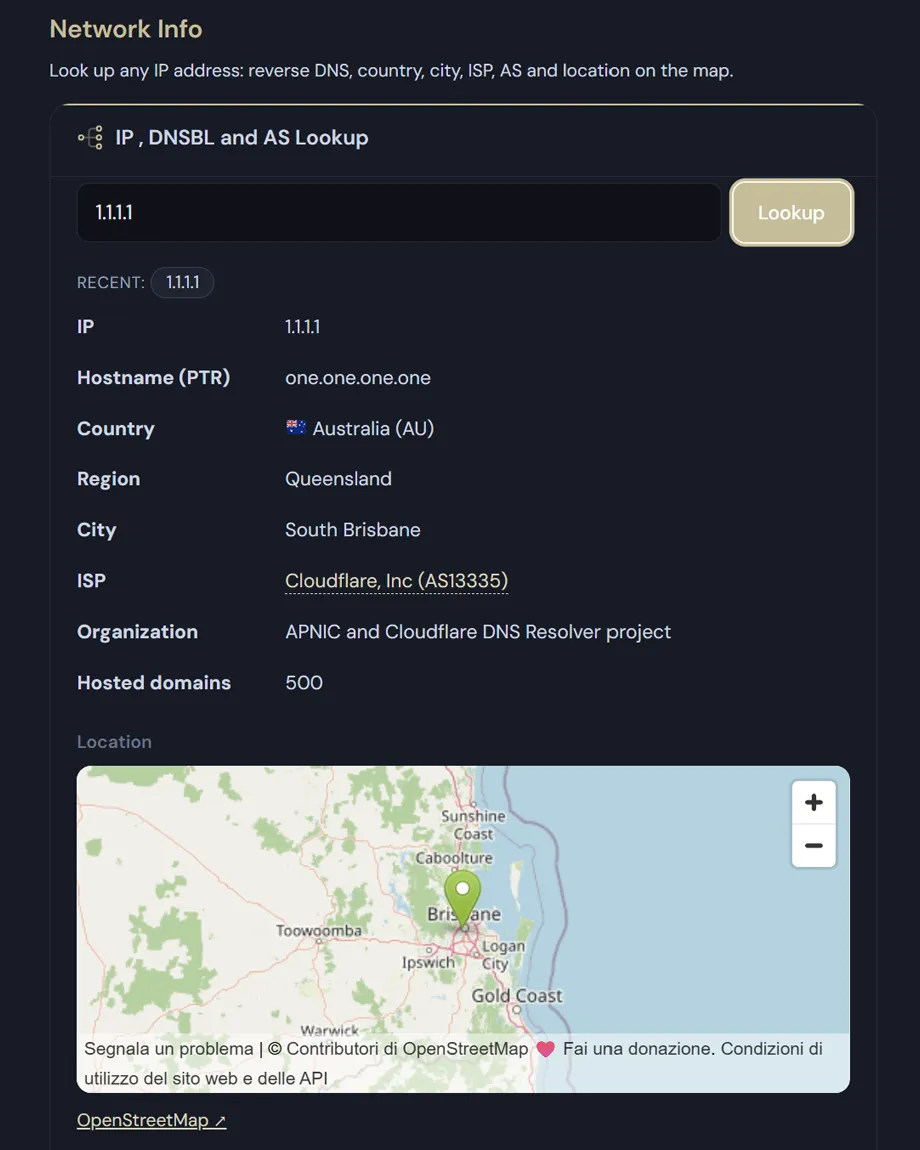 check the DNS records of a domain