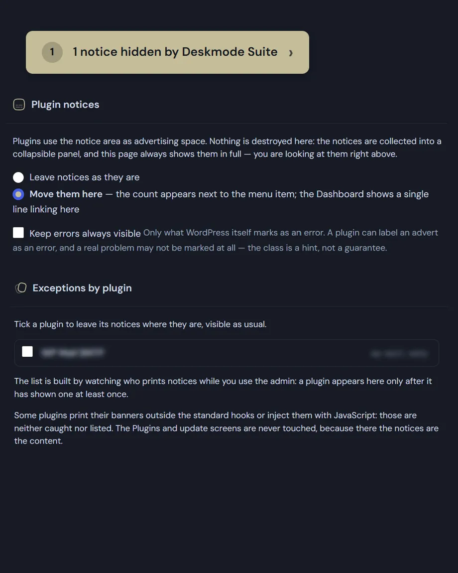 hide WordPress admin notices